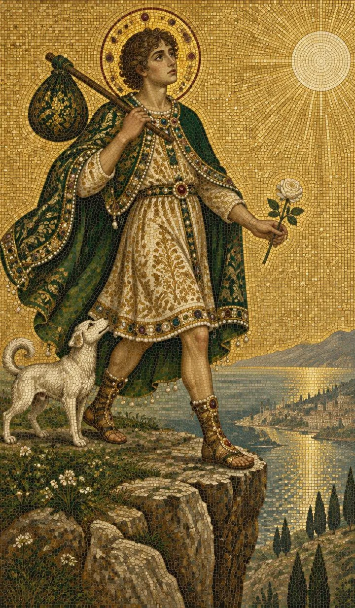 The Fool — Byzantine mosaic illustration
