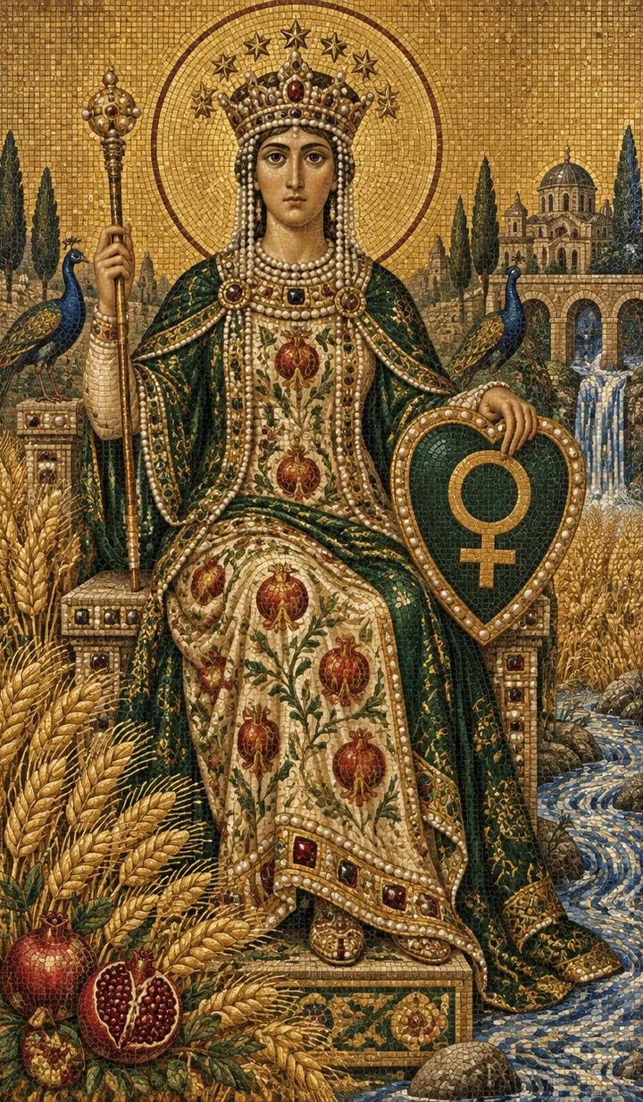 The Empress — Byzantine mosaic illustration