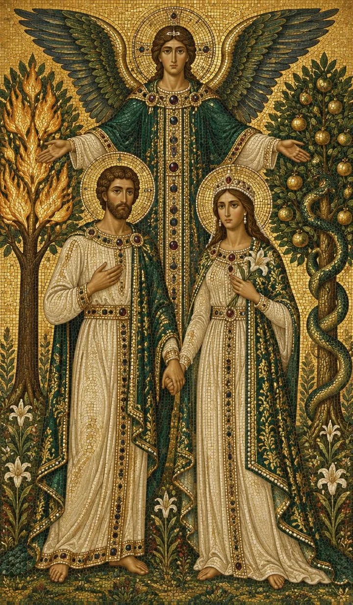 The Lovers — Byzantine mosaic illustration