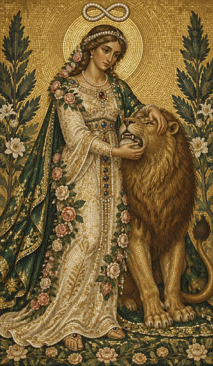 Strength — Byzantine mosaic illustration