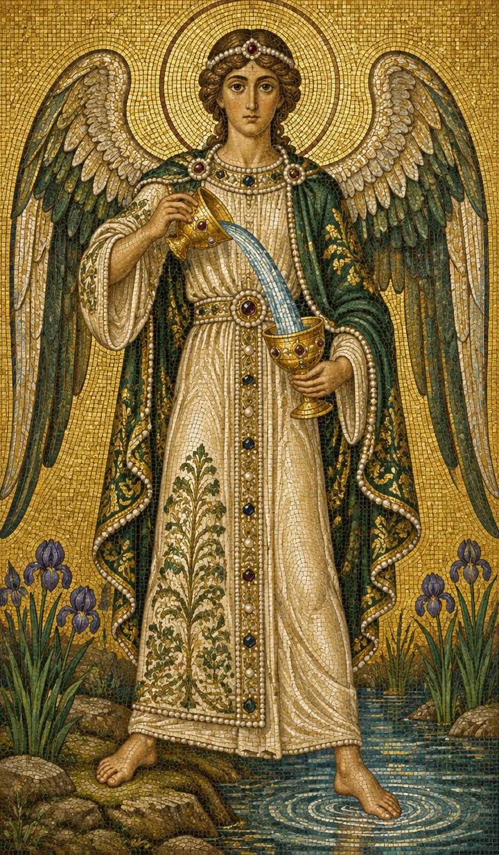 Temperance — Byzantine mosaic illustration