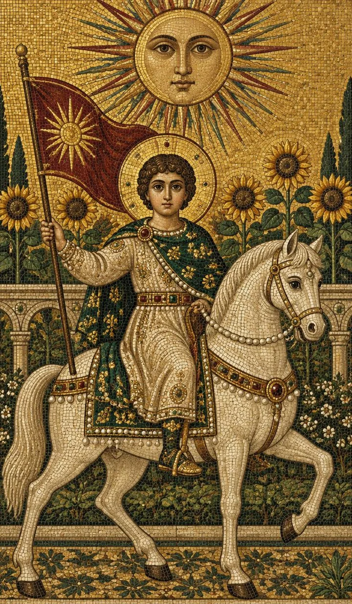 The Sun — Byzantine mosaic illustration