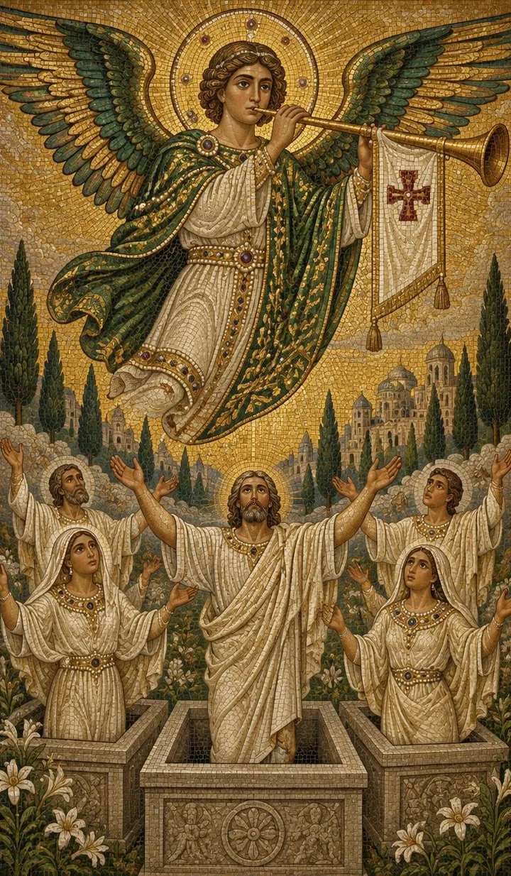 Judgement — Byzantine mosaic illustration