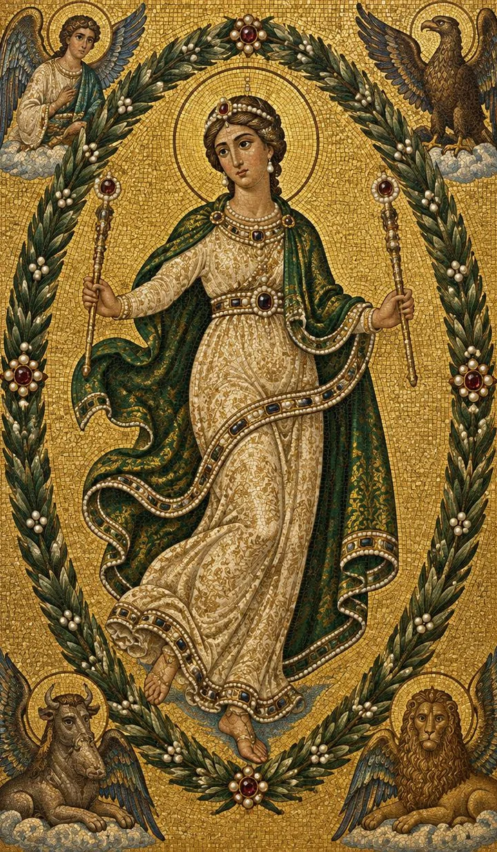 The World — Byzantine mosaic illustration